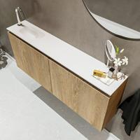 MONDIAZ TURE 120cm toiletmeubel washed oak. EDEN wastafel talc links 1 kraangat - thumbnail