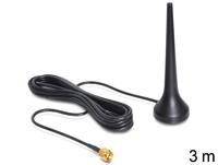 Delock 88690 GSM UMTS Sixband Antenne SMA 0 dBi omnidirectioneel met magnetische voet vast zwart - thumbnail