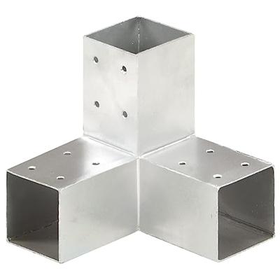 VidaXL Paalverbindingen 4 st y-vorm 71x71 mm gegalvaniseerd metaal