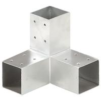 VidaXL Paalverbindingen 4 st y-vorm 71x71 mm gegalvaniseerd metaal - thumbnail