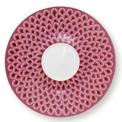 Pip Studio Flower Festival Espresso Kop & Schotel Donkerroze