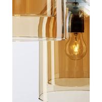 Lyora HanglampVelor 3-lichts zwart met amber glas rond - 9236735 - thumbnail