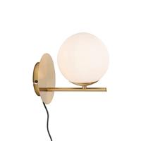 QAZQA Art Deco wandlamp goud en opaal glas - Flore - thumbnail