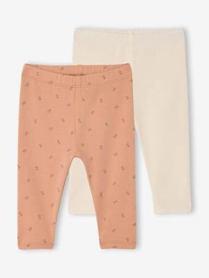 Set van 2 basic babyleggings rozen Set van 2 basic babyleggings rozen
