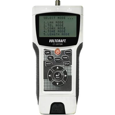 VOLTCRAFT CT-20TDR CT-20TDR Kabeltester Geschikt voor: Afgeschermde/niet-afgeschermde kabels, CAT3, CAT4, CAT5, CAT5e, CAT6, coax