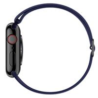 By Qubix - Elastische Solo Loop bandje - Donkerblauw - Compatible met Apple Watch 38mm / 40mm / 41mm / 42mm - Compatible Apple watch bandjes - thumbnail