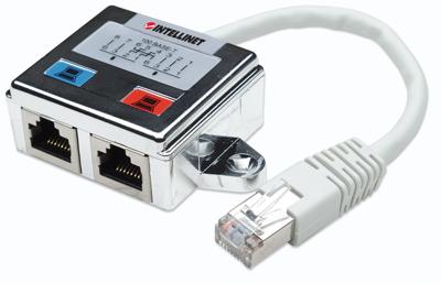 Intellinet RJ45 Netwerk Adapter CAT 5 [1x RJ45-stekker - 2x RJ45-bus] 0 m Zilver, Wit