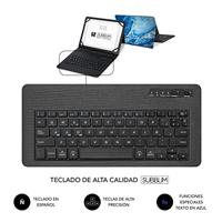 Subblim Tabletbeschermhoes voor 27,9 cm (11 inch), bluetooth-toetsenbord, Spaans toetsenbord, elastiek, oplaadpoort, ultra slim, keytab Pro marmer, blauw (27,9 cm (11 inch), blauw - thumbnail