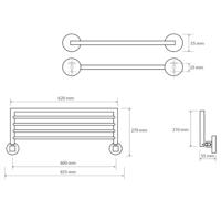 Handdoekhouder Sapho X-Round Hangend 65 cm Chroom - thumbnail