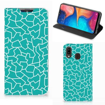 Samsung Galaxy A30 | Bookcase | Cracks Blue