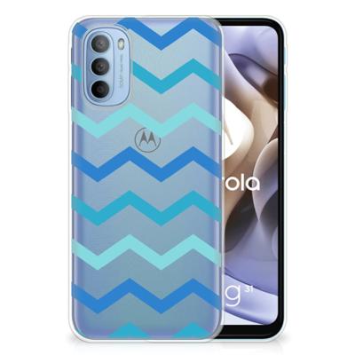 Motorola Moto G31 | G41 | TPU bumper | Zigzag Blauw