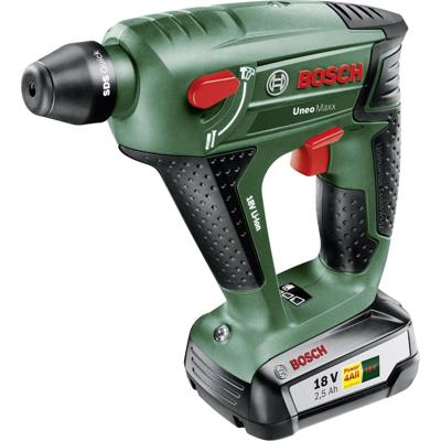 Bosch Groen Uneo Maxx 18V Li-Ion accu SDS-Quick boorhamer set in koffer met 1 x 2,5Ah accu - 060395230F