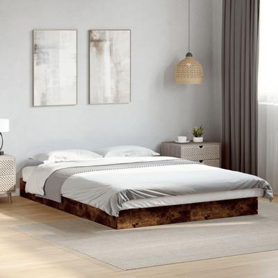 Bedframe zonder matras hout gerookt eikenkleurig 140x200 cm