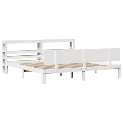 Bedframe met hoofdeinde zonder matras 180x200 cm wit