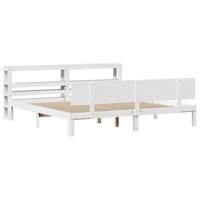 Bedframe met hoofdeinde zonder matras 180x200 cm wit - thumbnail