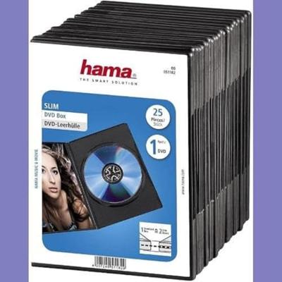 Hama dvd slim box zwart 25pak Hama dvd slim box zwart 25pak