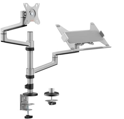 My Wall HL52L Monitor-tafelbeugel 1-voudig 43,2 cm (17) - 81,3 cm (32) Zilver In hoogte verstelbaar, Draaibaar, Laptophouder