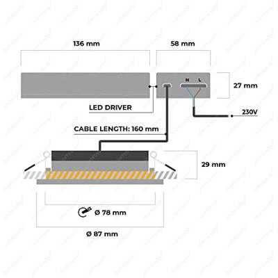 Set van 3 Rome smart inbouwspots - IP44 Waterdicht - 6 Watt 480 lumen - Kantelbaar - Lage inbouwdiepte 27mm - Wifi + Bluetooth - RGBWW - Google Home, Amazon Alexa en Siri - RVS - Voor binnen en buiten
