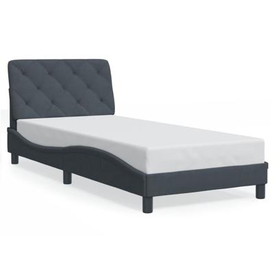 Bedframe met LED-verlichting fluweel donkergrijs 90x200 cm - thumbnail