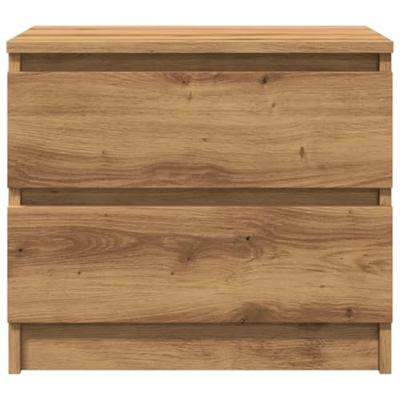 Nachtkastjes 2 st 50x40x43.5 cm bewerkt hout artisanaal eiken