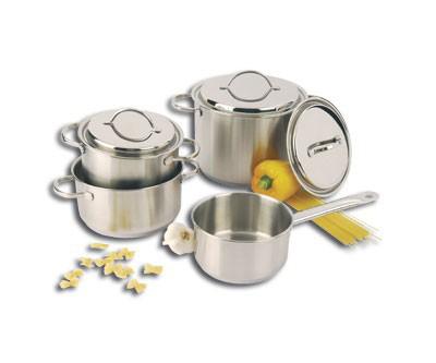 Demeyere Pannenset Resto 3 RVS - Kookpan ø 18, 20, 24 cm & Steelpan ø 16 cm + Deksels - 4 Delig