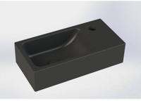 Beaux Nantes fontein rechthoek rechts 40x20x10 mat zwart - thumbnail