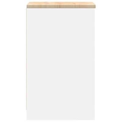 Garagekast 40x51x85 cm massief grenenhout wit