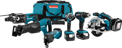 Makita DLX6038T Accu Combiset 6-delig 18V 5.0Ah in Trolley Tas Makita DLX6038T Accu Combiset 6-delig 18V 5.0Ah in Trolley Tas