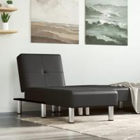 Chaise longue kunstleer zwart - thumbnail