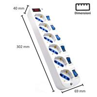 Stopcontactenstrip 6 Tomas met Interruptor Ewent EW3932-5M 3500W - thumbnail
