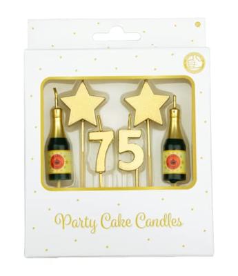 Taartkaarsjes Set 75 Jaar (6st) - thumbnail