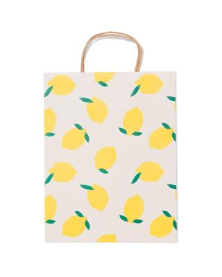 HEMA Cadeautas L 31x24cm citroenen (geel)