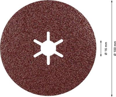 Bosch Accessoires Expert R781 keramische prisma-fiberschijf 100 mm, 16 mm, K60 - 1 stuk(s) - 2608621789 Bosch Accessoires Expert R781 keramische prisma-fiberschijf 100 mm, 16 mm, K60 - 1 stuk(s) - 2608621789