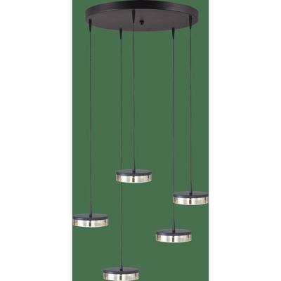 Masterlight 5-lichts hanglampImperia Ø 50cm zwart nikkel - 2042-05-81-02-50-5