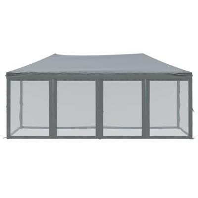 Partytent inklapbaar met zijwanden 3x6 m antracietkleurig - thumbnail