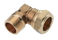 Bonfix knelkoppeling - knie - buitendraad - 1 x 28mm - Messing - thumbnail