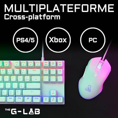 Combo Gaming Mechanisch Toetsenbord TKL + Muis - THE G-LAB - COMBO MERCURY W - Wit