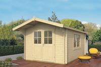 Tuindeco Pamplona Blokhut 300x400 cm 34 mm vuren blank- Zadeldak- Onbehandeld vurenhout- Tuindeco - thumbnail