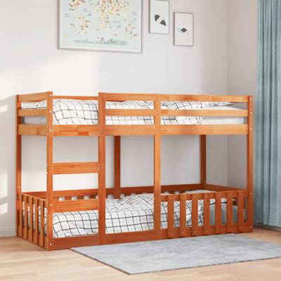 Stapelbed massief grenenhout wasbruin 75x190 cm