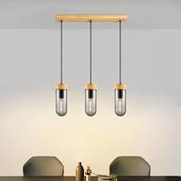 Light depot - hanglamp 3L Capri klein - hout/glas - Outlet - thumbnail