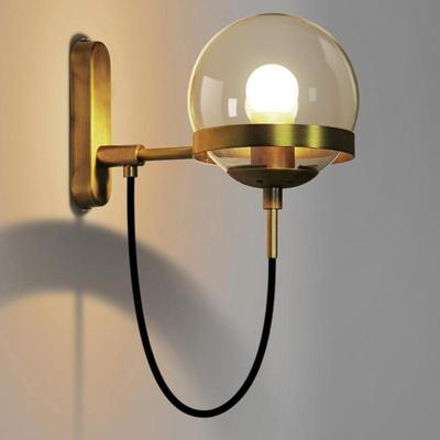 Persoonlijkheid eenvoudige glazen bal trap corridor wand lamp (goud brons plating) Persoonlijkheid eenvoudige glazen bal trap corridor wand lamp (goud brons plating)
