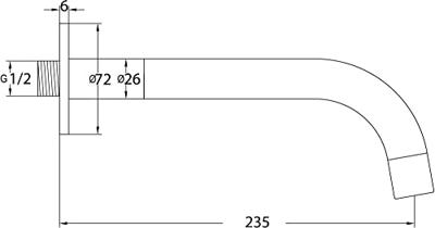 Ben Lavion baduitloop 23 cm chroom