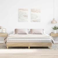 Bedframe zonder matras 200x200cm spaanplaat sonoma eikenkleurig - thumbnail