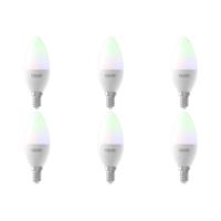 Calex - Led Lamp 6 Pack - Smart Kaarslamp B35 - E14 Fitting - Dimbaar - 5w - Aanpasbare Kleur Cct - Rgb - Mat Wit - thumbnail
