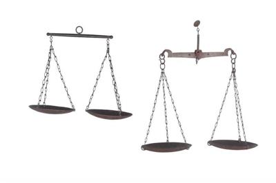 Vintage weegschaal metaal 35x20x3cm