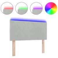 LED Hoofdbord met LED -striplichten Lichtgrijs 90 cm Fluweel - thumbnail