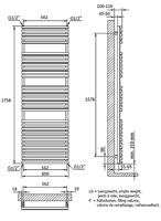 Ben Naxos 2.0 handdoekradiator 1045W 60x175,8cm wit - thumbnail