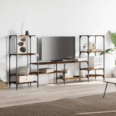 Tv-meubel 206,5x28,5x95 cm bewerkt hout gerookt eikenkleurig Tv-meubel 206,5x28,5x95 cm bewerkt hout gerookt eikenkleurig