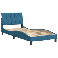 Bedframe zonder matras "Hanko" fluweel blauw 90x200 cm - thumbnail