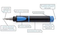 Ersa Independent 75 Profi-set Gassoldeerset +580 °C 60 min. Incl. soldeerpunt, Met Piëzo-ontsteker 1 stuk(s) - thumbnail